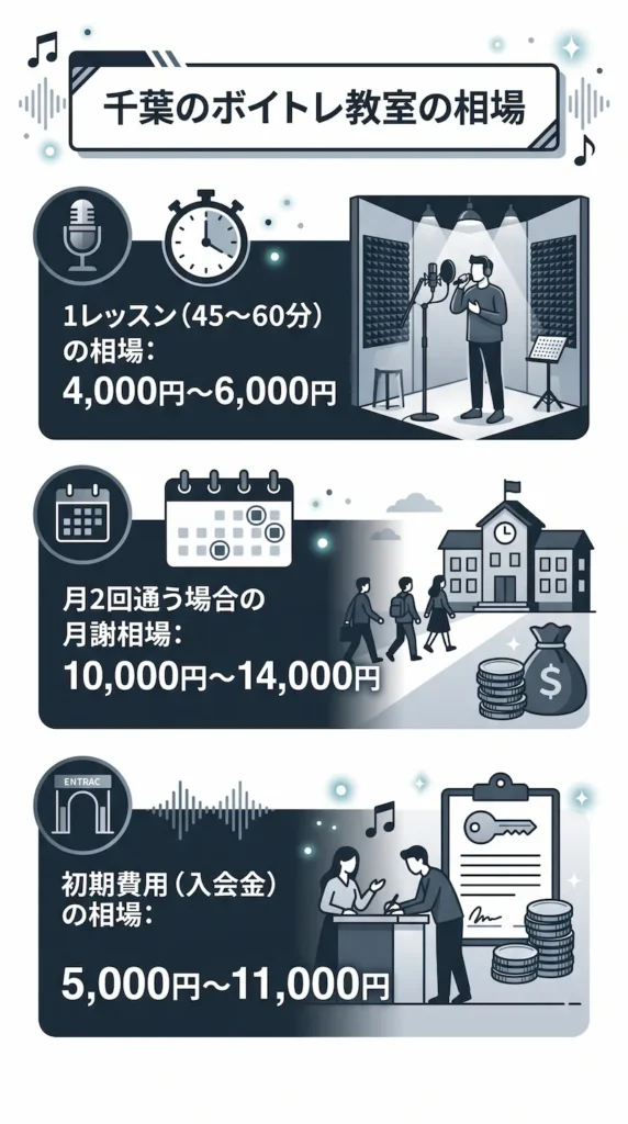 千葉ボイトレ教室の料金相場 図解